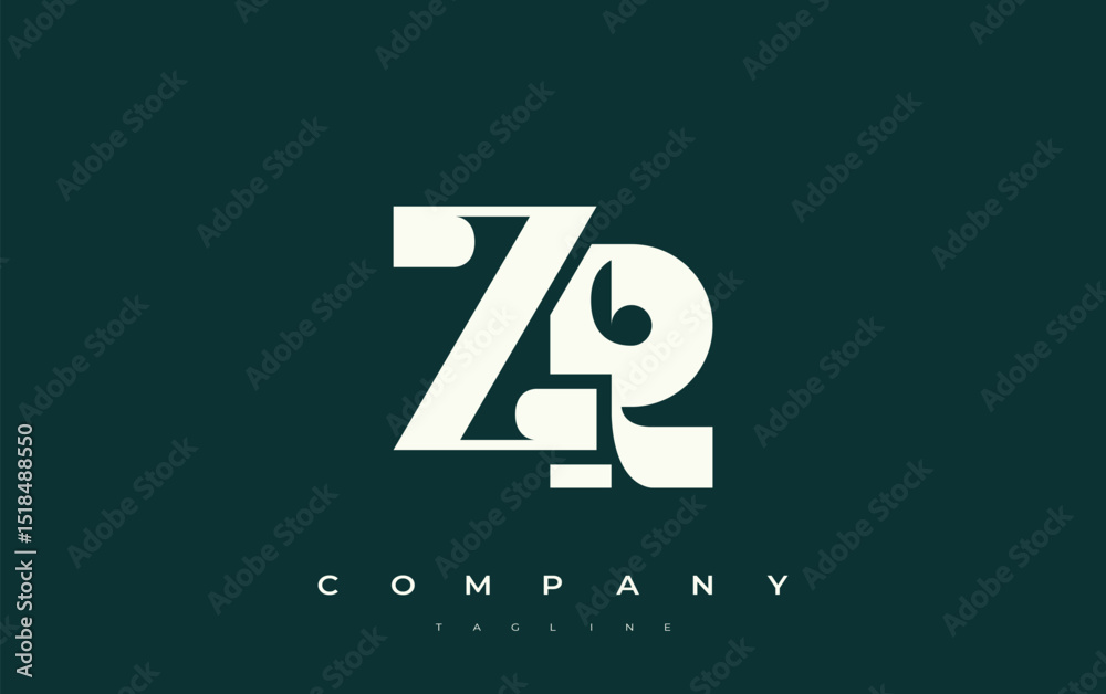 Fototapete zr abstract geometric logo design. modern and elegant logo design with simplistic typography element