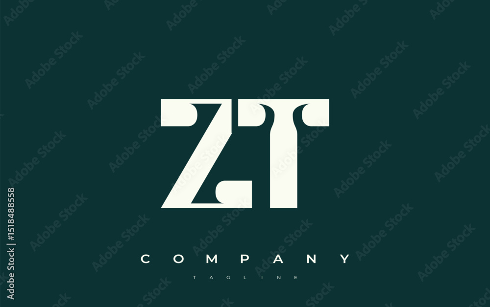 Fototapete zt abstract geometric logo design. modern and elegant logo design with simplistic typography element
