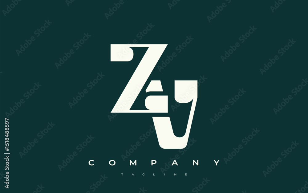 Fototapete zv abstract geometric logo design. modern and elegant logo design with simplistic typography element