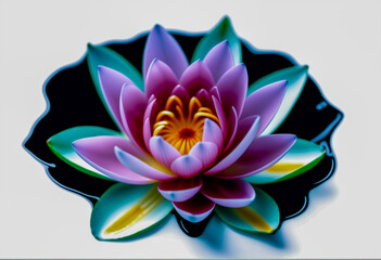 Waterlily or lotus flower illustration