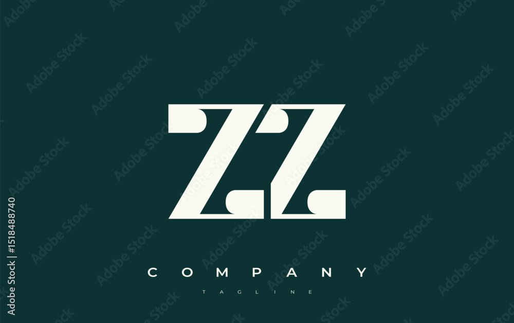 Fototapete zz abstract geometric logo design. modern and elegant logo design with simplistic typography element