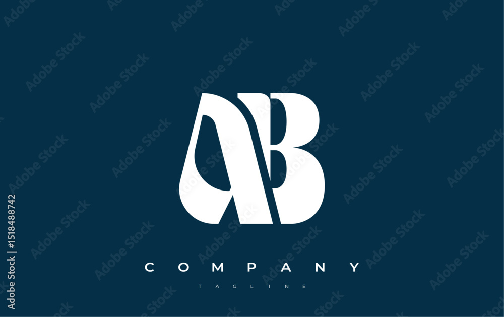 Fototapete ab abstract geometric logo design. modern and elegant logo design with simplistic typography element