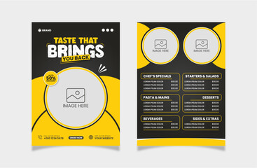 Fast Food Restaurant Menu Design template