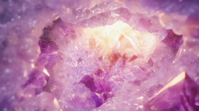 Beautiful Crystal Cavern with Glowing Light