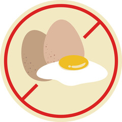 Warning sign of food allergy, Egg Free Symbol