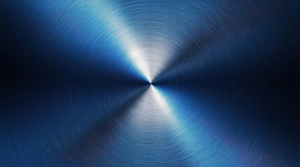 Modern blue abstract background, the look of stainless steel, circular lines on a blue background