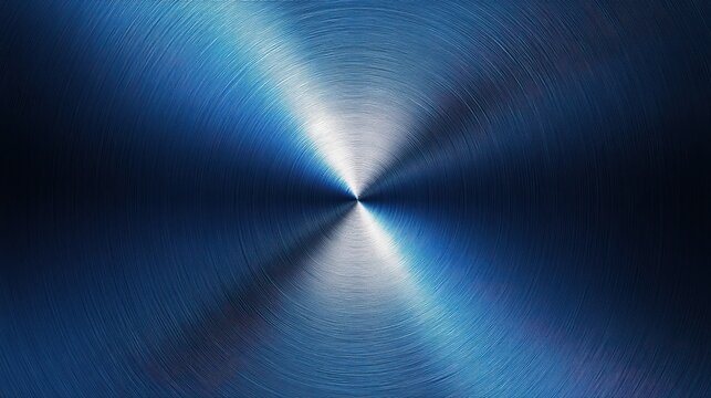 Modern blue abstract background, the look of stainless steel, circular lines on a blue background