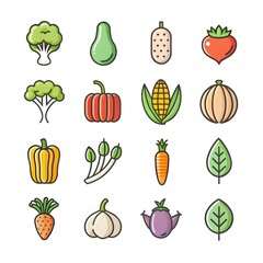 Vegetable Icons Set