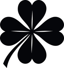 Shamrock Silhouette Illustration Vector Format - Minimal Lucky Charm