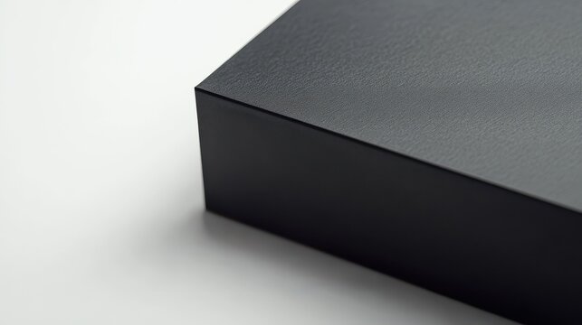 Fototapeta close up of a black box on white background illustration , no logos, no brands