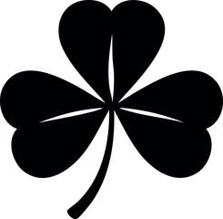 Shamrock Silhouette Illustration Vector Format - Minimal Lucky Charm