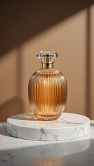 elegant perfume bottle mockup design with orange liquid