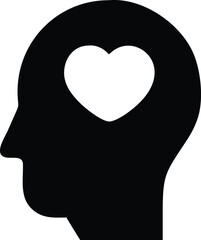 Head silhouette heart mind love compassion care