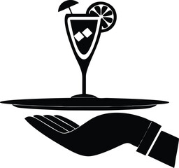 Cocktail drink served on tray hand delivery