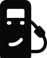 Happy fuel pump gas station icon design