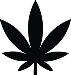 Cannabis leaf silhouette simple design