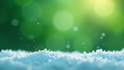 delicate flurry snowflakes gently settle pristine emerald background illuminated soft natural light serene quiet