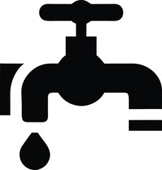 Water tap icon simple black silhouette design