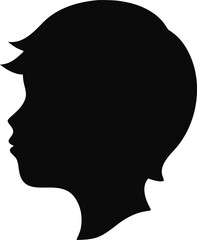 Profile silhouette of a young child's head