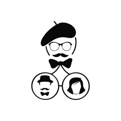 Stylish couple fashion icon family portrait