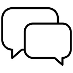 Naklejka premium Message Center - outline style icon - Two overlapping chat bubbles indicating conversation, messaging, or general communication