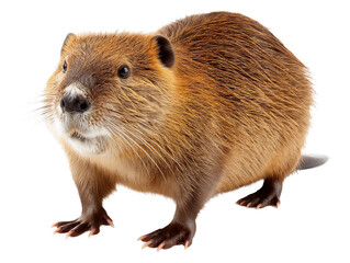 Close-Up of a Brown Rodent in Focus, png clipart element with transparency