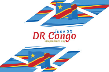 June 30, Independence Day of Democratic Republic of the Congo vector illustration. Suitable for greeting card, poster and banner.