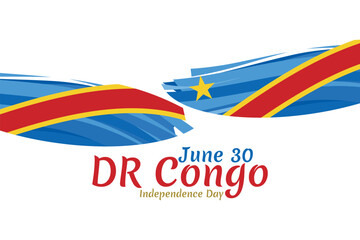 June 30, Independence Day of Democratic Republic of the Congo vector illustration. Suitable for greeting card, poster and banner.
