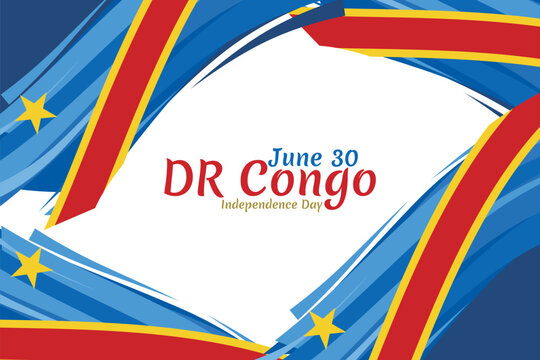 June 30, Independence Day of Democratic Republic of the Congo vector illustration. Suitable for greeting card, poster and banner.