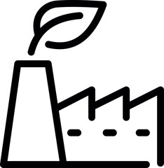 Eco Factory with Leaf, Zero Emission CO2

