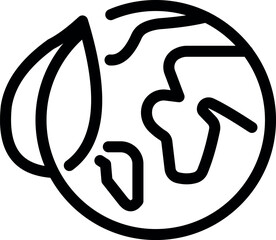 Globe with leaf, ecology symbol icon