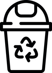 Recycling bin simple icon