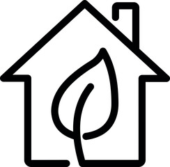 Eco house, ecological house, renewable house icon