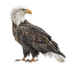 Obraz premium bald eagle standing png eagle portrait png bird of prey png wildlife raptor png transparent background image