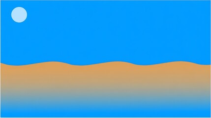 Obraz premium Minimalist landscape with sun and dunes