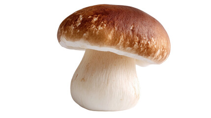Fototapeta premium Fresh Porcini Mushroom on White Background, png clipart element with transparency