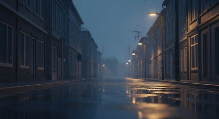 Moody Rainy Street – Rain Aesthetic Wallpaper background 4k hd high quality | Desktop Laptop wallpaper