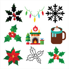Merry Christmas vector elements 