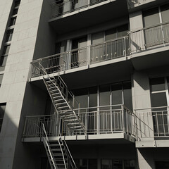 Balcony office workplace ladder linear