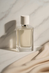 Minimalist Perfume Bottle on Neutral Background