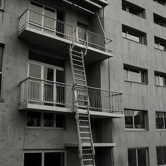 Balcony office workplace ladder linear