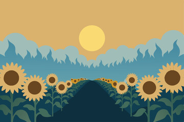 abstract background with sunflowers