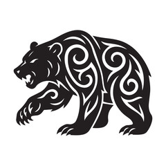Tribal Bear Silhouette Vector Design