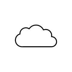Fototapeta premium Simple cloud icon in minimalist outline design for digital use 