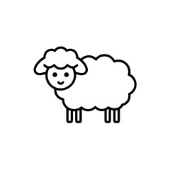 Fototapeta premium Cute sheep illustration with smiling face and fluffy body 