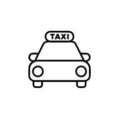 Obraz premium Taxi icon illustration of a front view car in minimalist style 