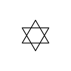 Fototapeta premium Star of David symbol in simple line art design 