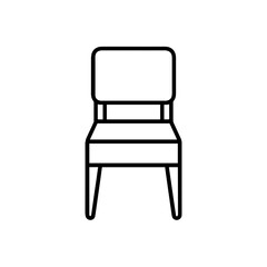 Simple outline chair design in minimalistic style on white background  