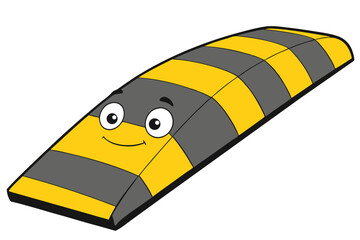 Cartoon Speed Bump Illustration Cheerful Traffic Calming Concept For Kids Education