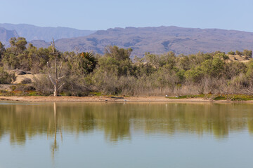 Faro de Maspalomas Spain seascape, beach and lighthouse Faro and sand dunes in Gran Canaria